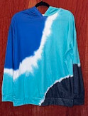 Blue Colorblock Tie-dye Hoodie