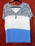 Casual Leopard Print Patchwork Color Block V Neck Top