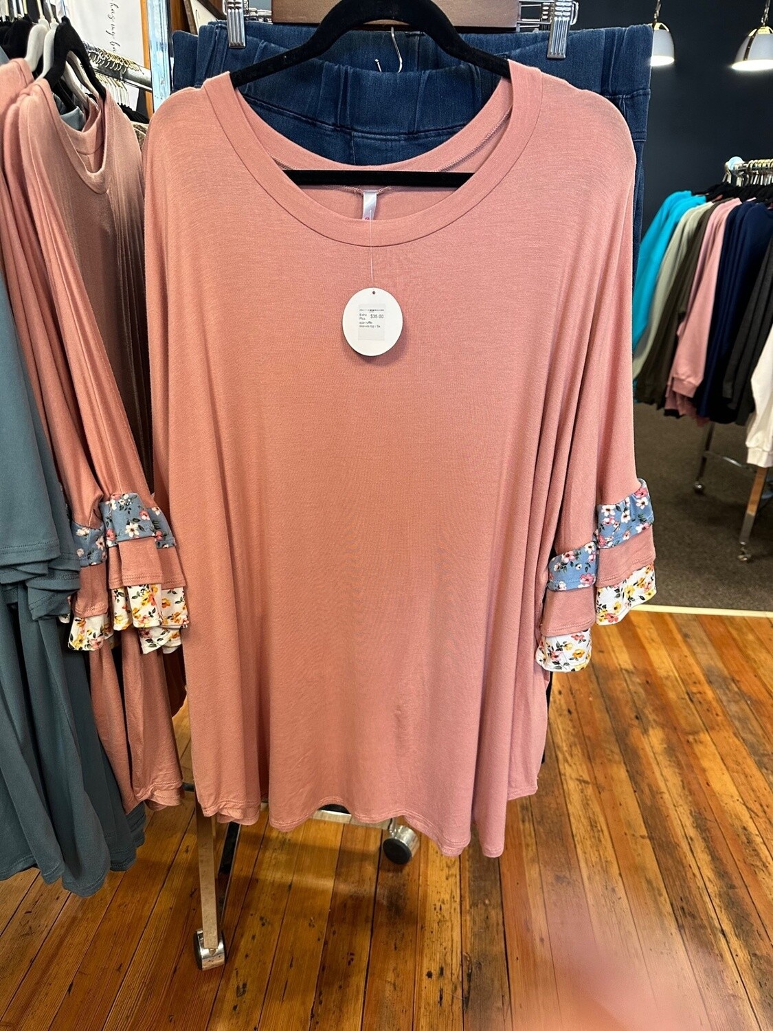 Extra Plus size ruffle sleeves top