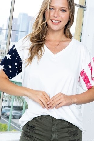 Fourth of July V-Neck Top