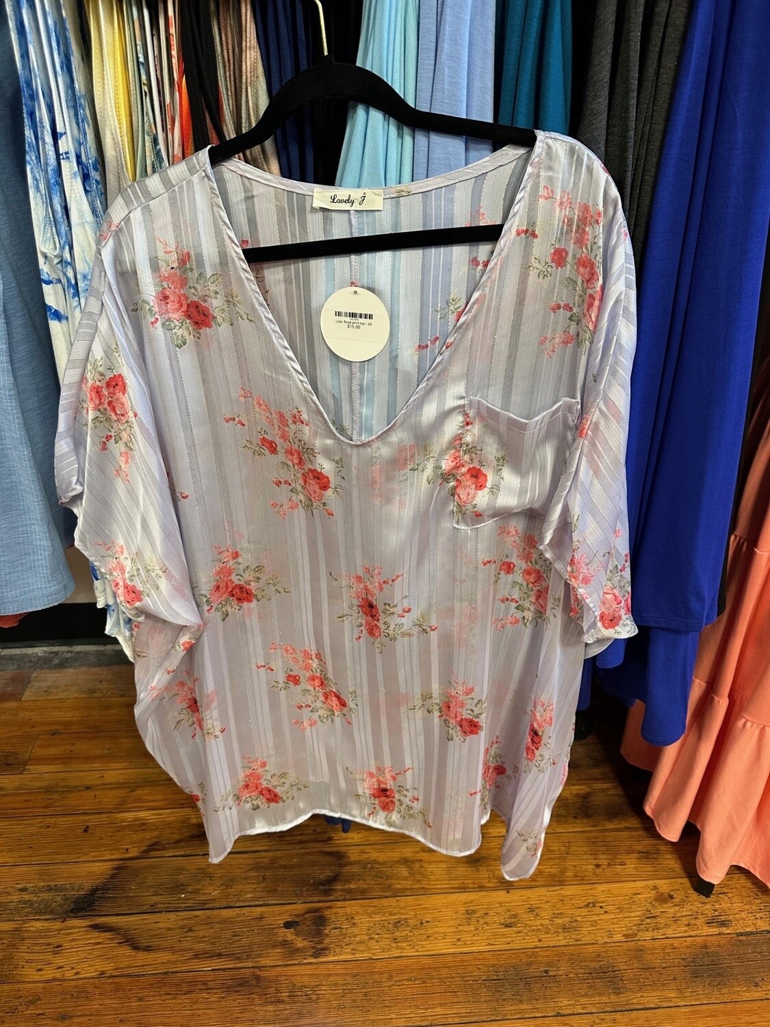 Lilac floral print top