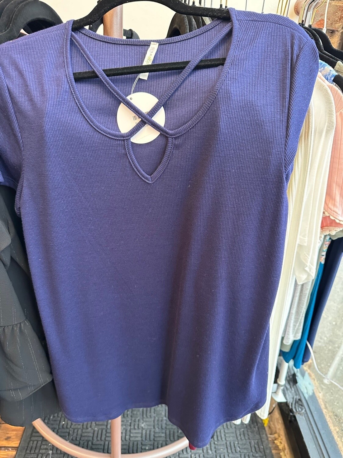 Navy Crisscross Tee