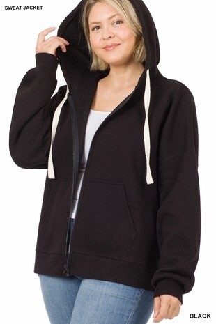 PLUS ZIPPER HOODIE SWEAT JACKET
