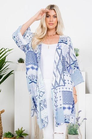 Paisley Bandana Printed Gauze Cardigan