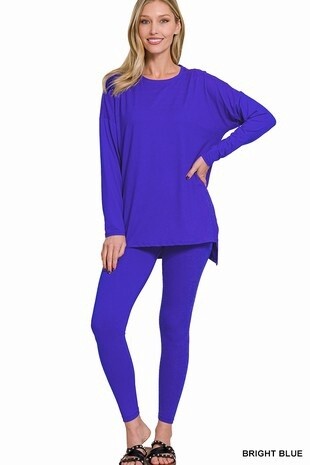 PLUS BRUSHED DTY MICROFIBER LOUNGEWEAR SET