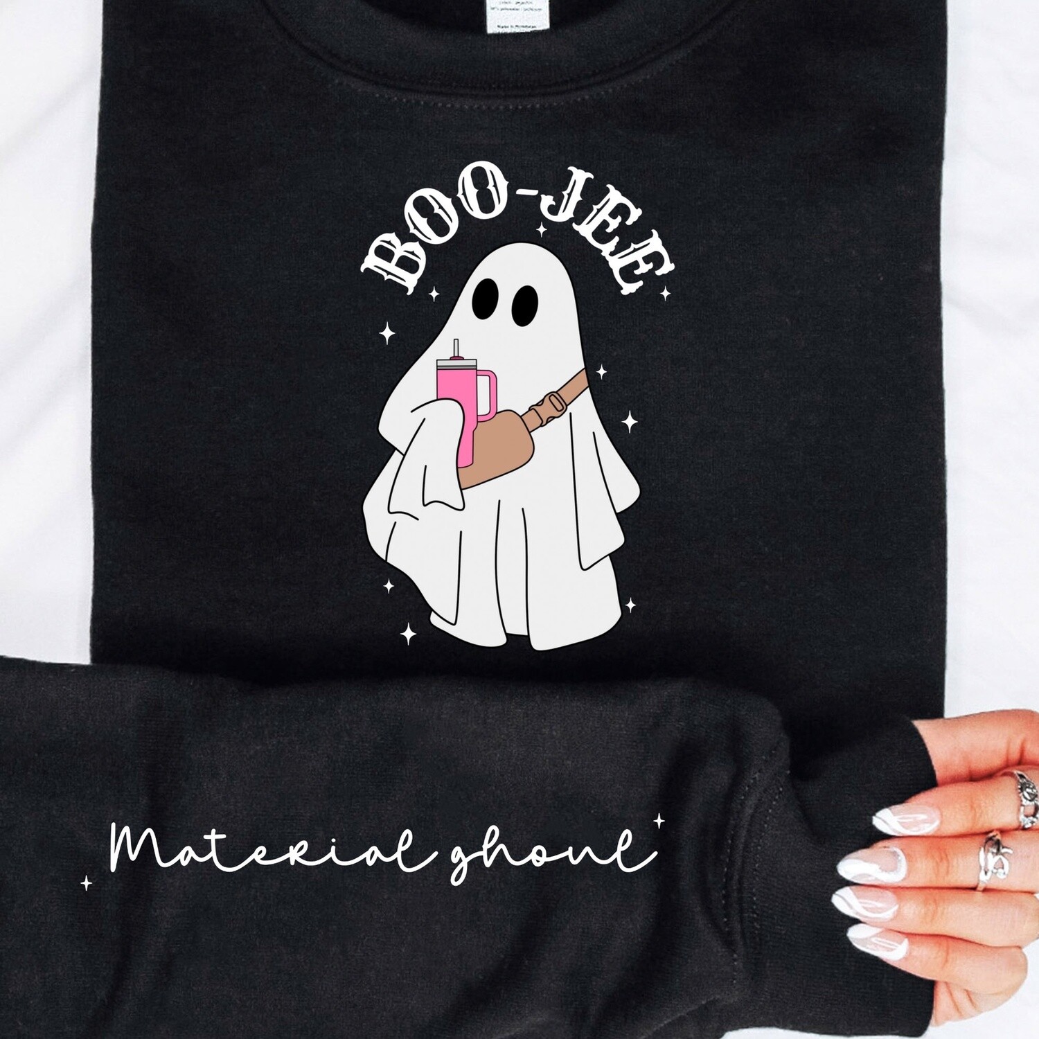 Boo-Jee Crewneck, Size: Small, Colour: Black