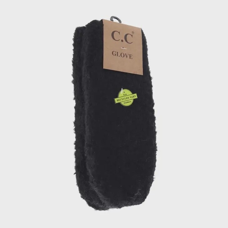 Mixed Tone Boucle C.C Mittens, Colour: Black