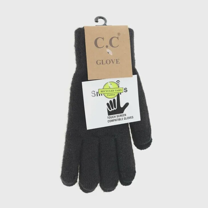 Soft Knit C.C Gloves, Colour: Black