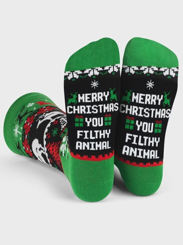 Merry Xmas You Filthy Animal Socks