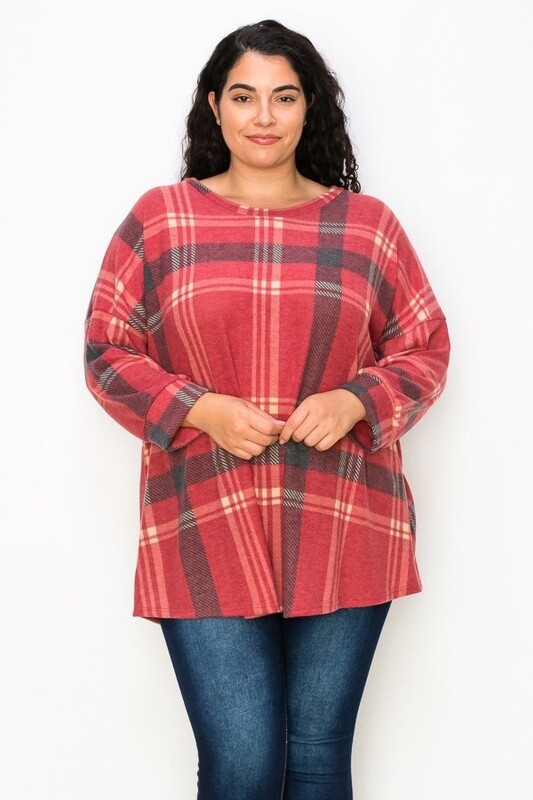 PLUS 3/4 SLEEVE SWEATER TOP