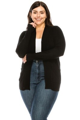 Plus Open Front Cardigan