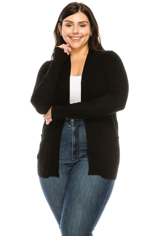 Plus Open Front Cardigan