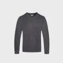 Mens Solid Round Neck Knit Sweater, Size: Small, Colour: Charcoal