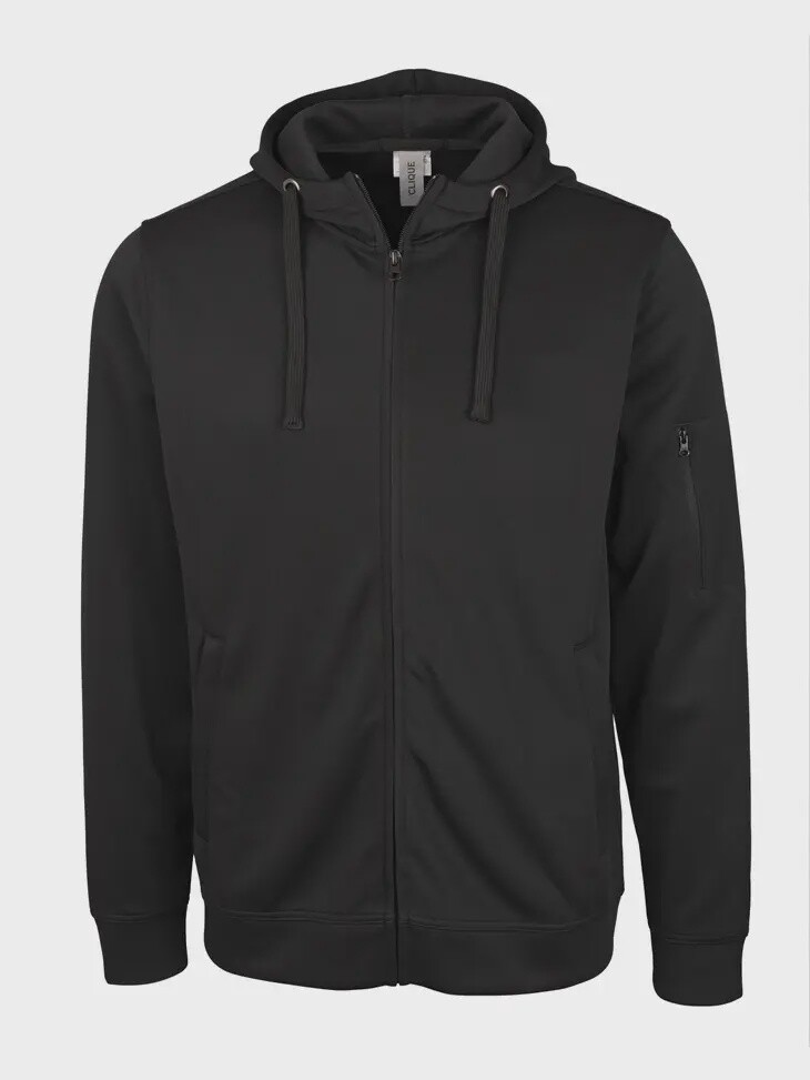 Clique Men&#39;s Lift Performance Full Zip Hoodie, Size: Small, Colour: Black
