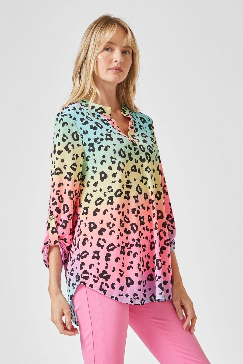 3/4 Sleeve Printed Lizzy Top, Size: Small, Colour: Multi