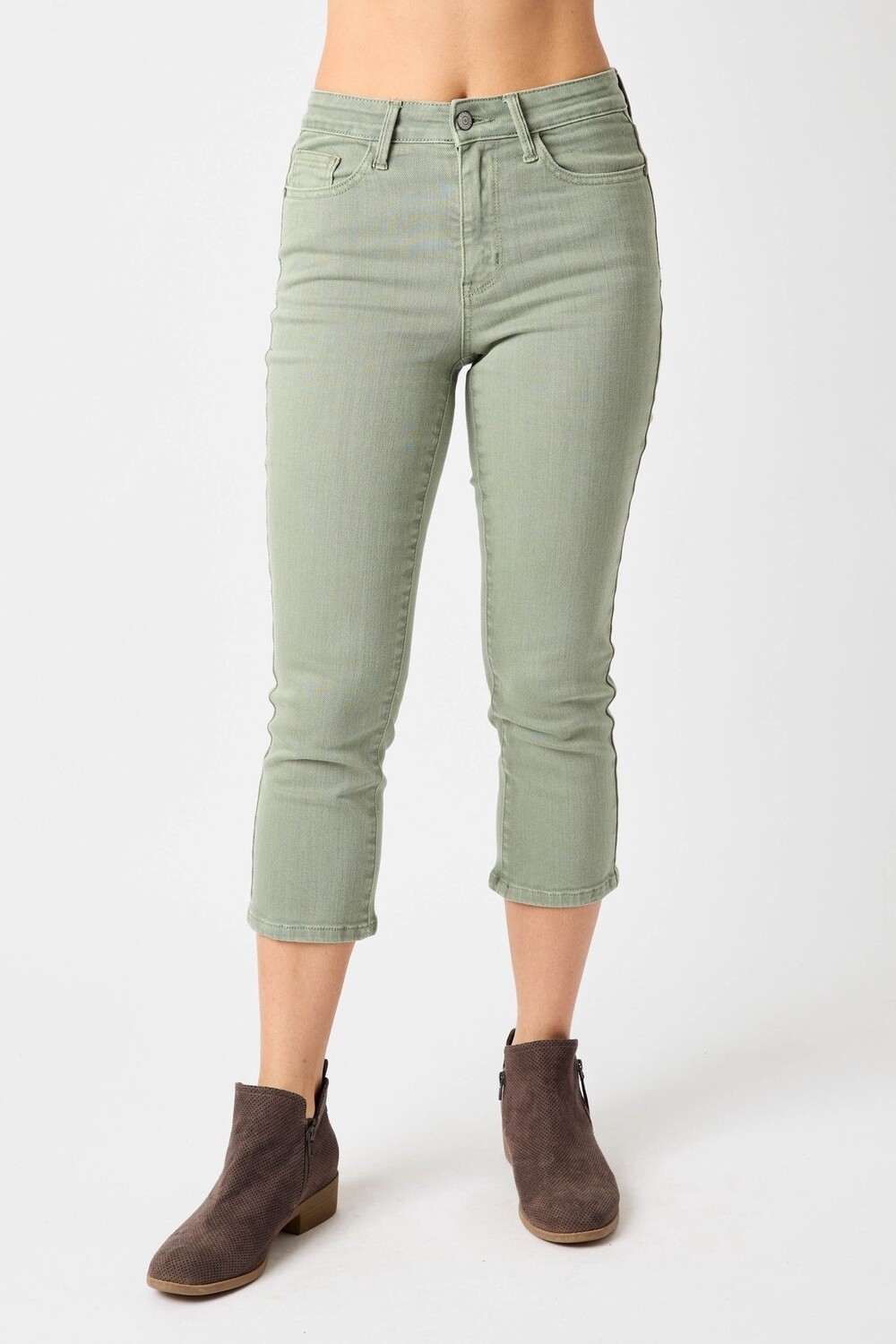 Plus MR Garmed Dyed Capri, Size: 14, Colour: Sage