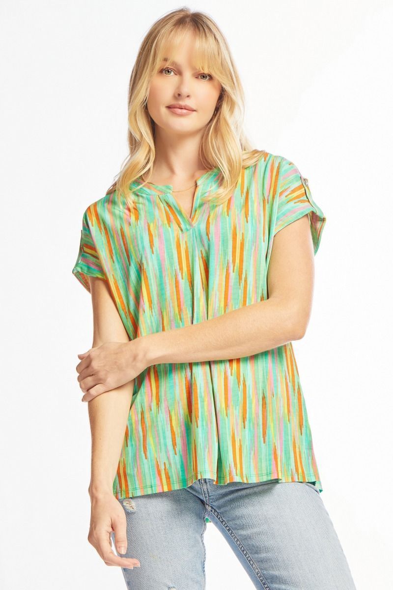 Plus Dolman Short Sleeve Lizzy Blouse, Size: 1X, Colour: Emerald