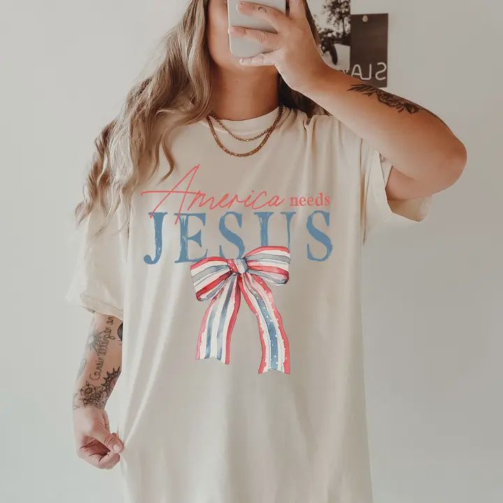 America Needs Jesus Tee, Size: Small