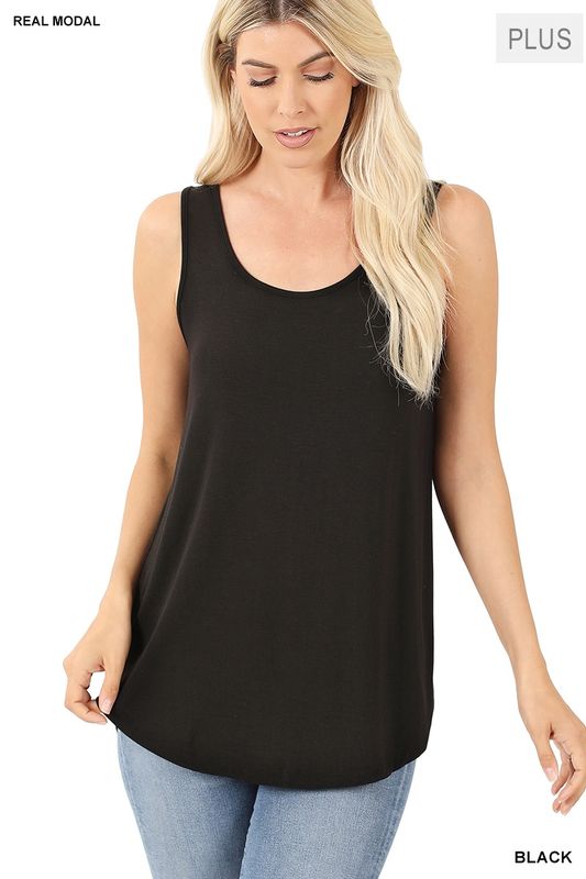 PLUS ROUND HEM ROUND  NECK TANK