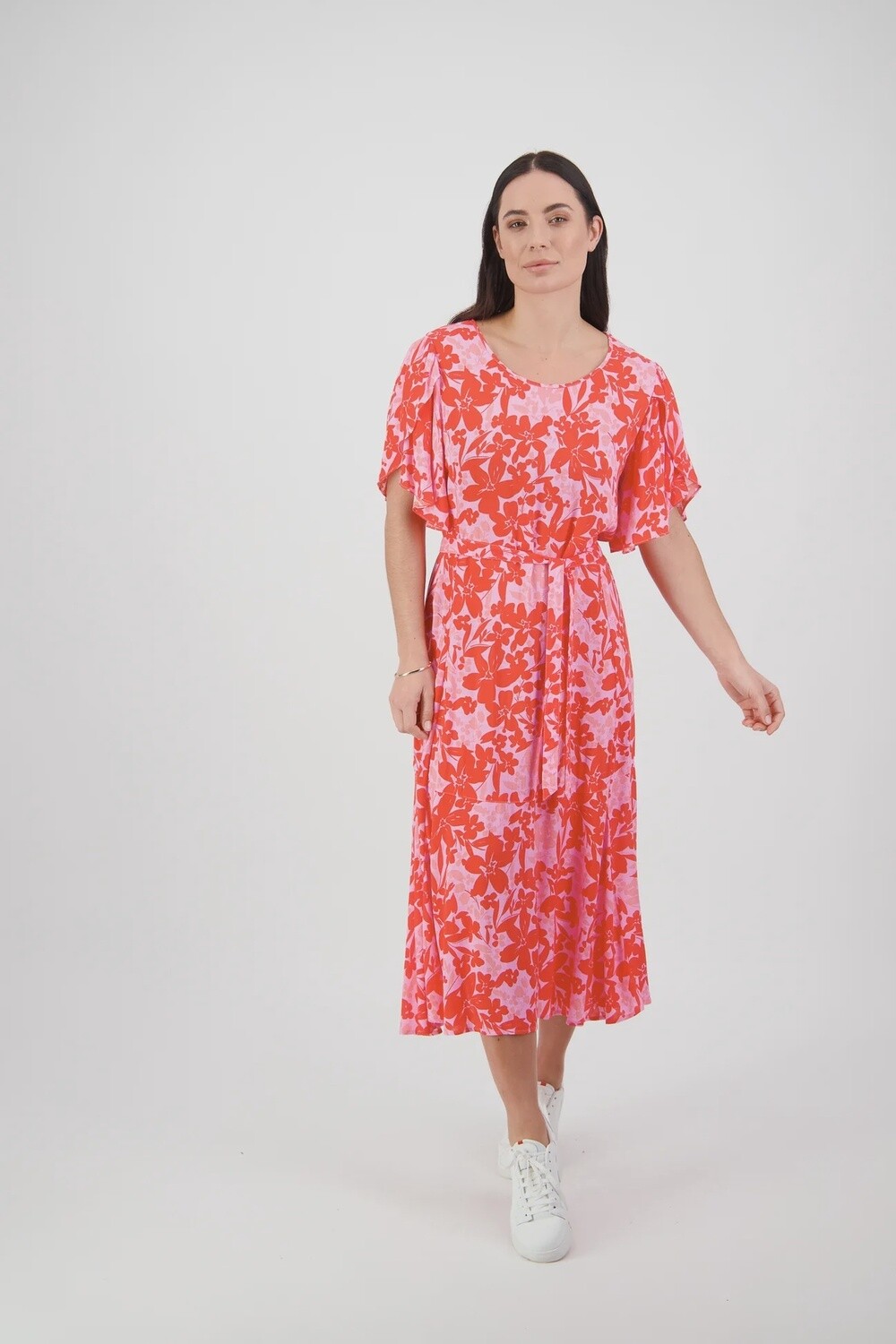 Vassalli Long Dress with Petal Sleeve Spritz, Size: 8