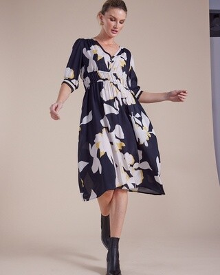 Marco Polo Elbow Slv Dress Shadow Floral