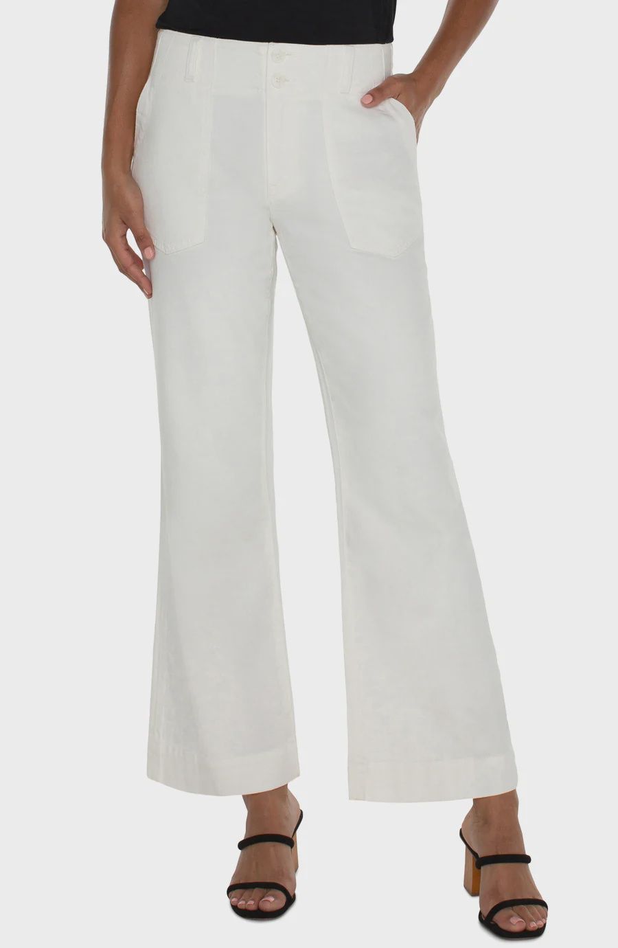 Liverpool Hannah Flare w/Utility Details Soft White