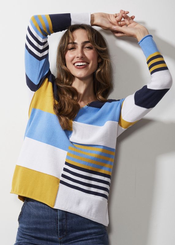 LD + Co Rainbow Threads Top Indigo