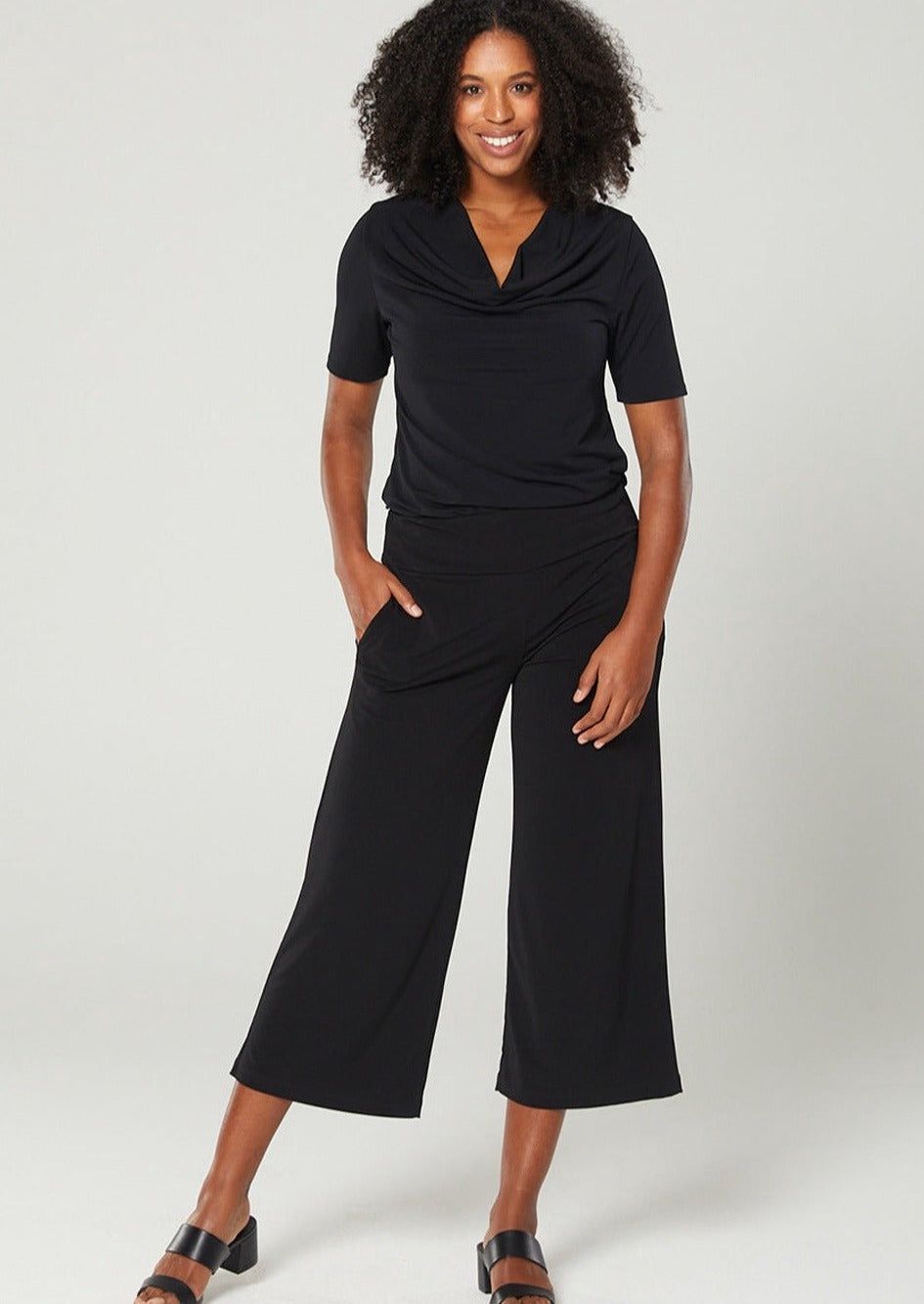 Philosophy Lundie Jersey Culotte Pant S24 Black