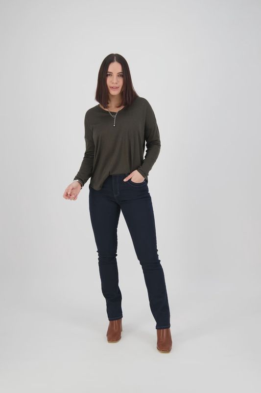 Vassalli Slim Leg Full Length Jean Indigo Denim