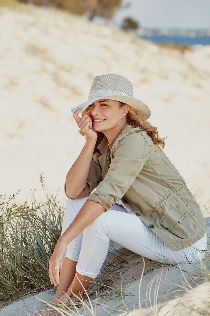 Canopy Bay Peta Camel/Ivory Flexibraid Fedora DH012