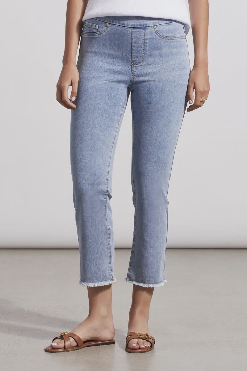 Tribal Audrey Pull On Straight Crop Pant Vistablue
