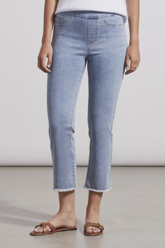 Tribal Audrey Pull On Straight Crop Pant Vistablue