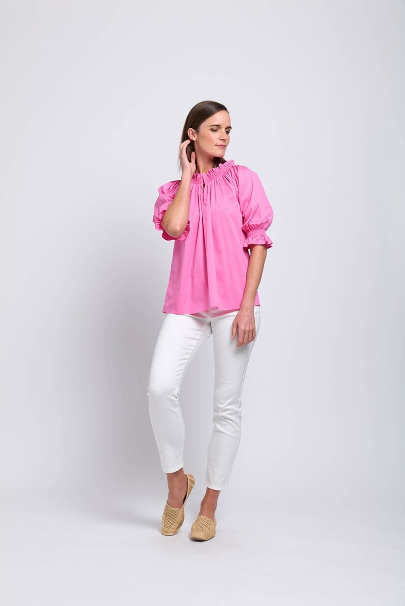 Foil Eye Candy Top Pink