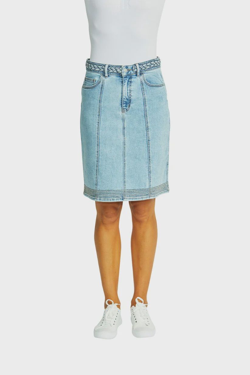 Ping Pong Amelia Denim Skirt Pale Denim