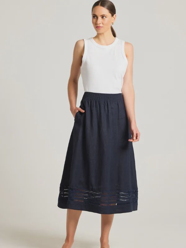 Yarra Trail Daisy Skirt Navy