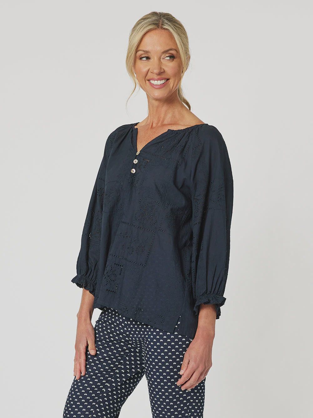 Gordon Smith Mila Lace Top Navy