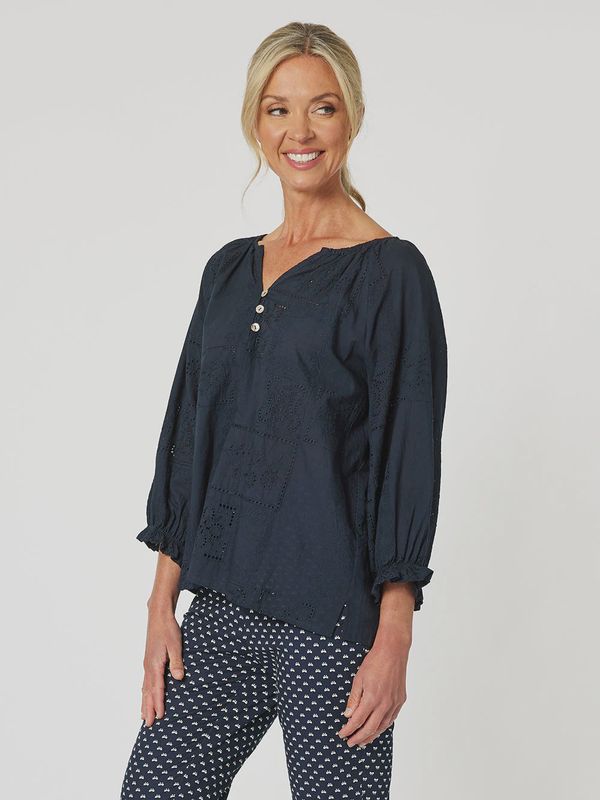 Gordon Smith Mila Lace Top Navy