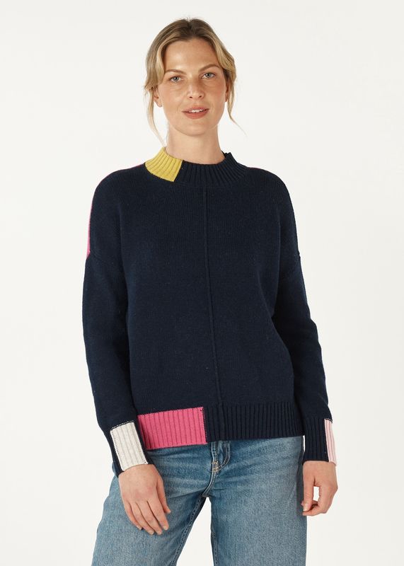Zaket &amp; Plover Block Trim Jumper Navy