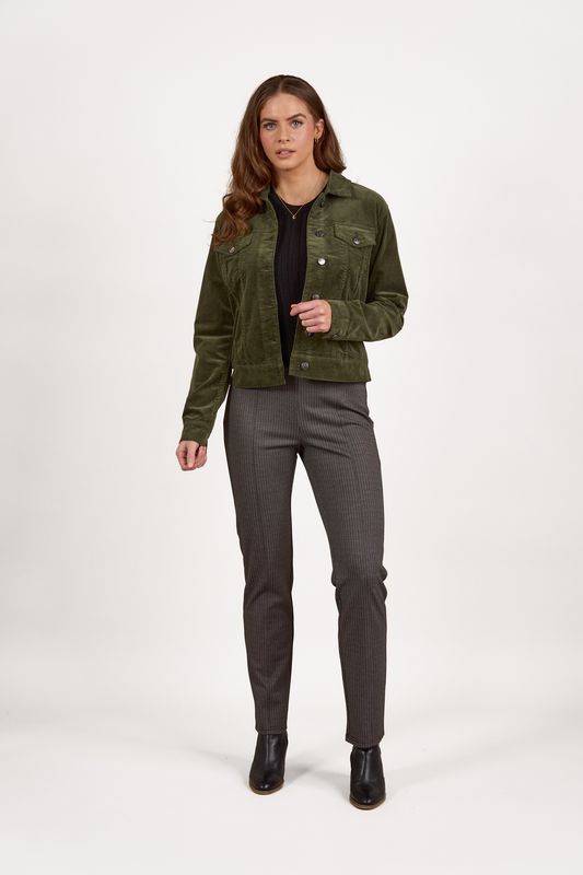 Vassalli Pinwale Cord Denim Jacket Deep Sage