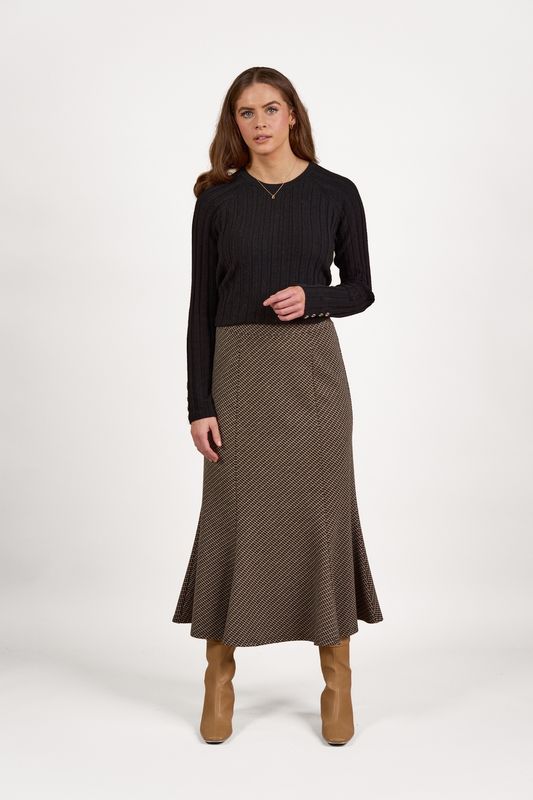 Vassalli Mid Length Fluted Skirt Brentwood