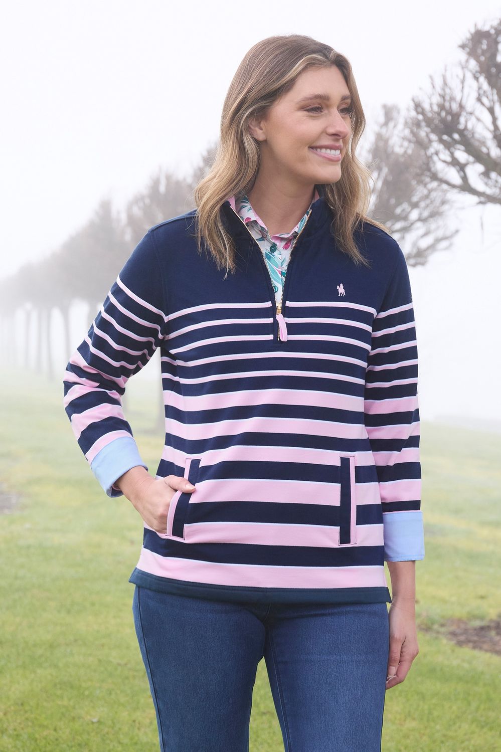 Thomas Cook Cecilia 1/2 zip Rugby Pink