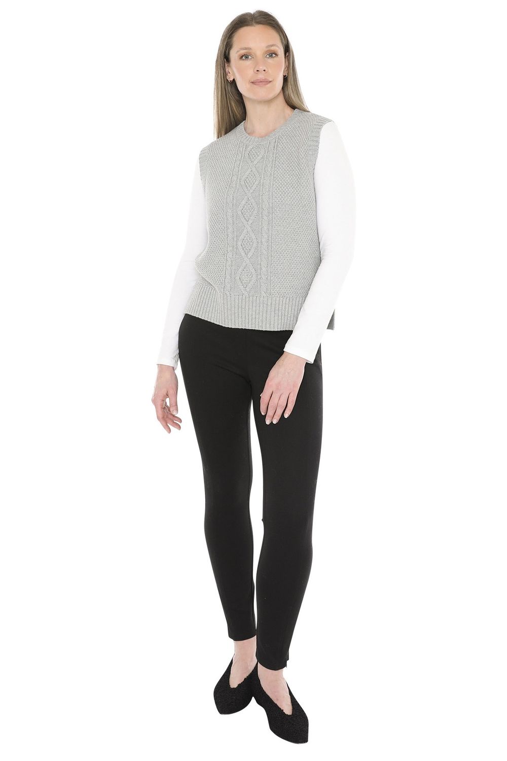 Jump Cable Vest Grey Marl