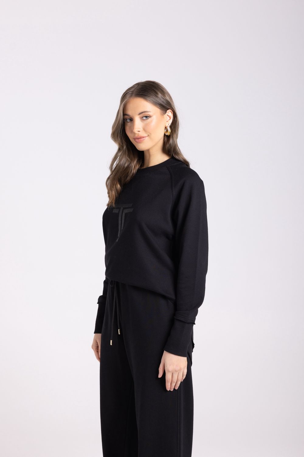 Two T&#39;s Scoop Hem Sweat with DTM Sequins