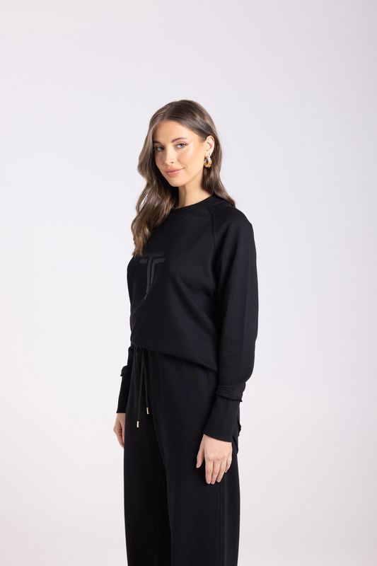 Two T&#39;s Scoop Hem Sweat with DTM Sequins