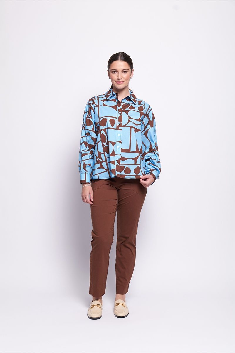 Foil Full Monty Trapeze Trouser Sepia