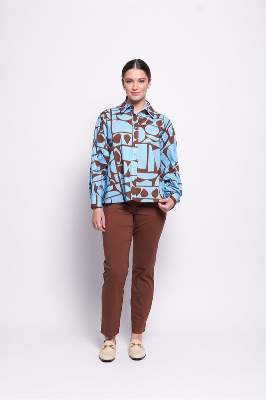 Foil Full Monty Trapeze Trouser Sepia