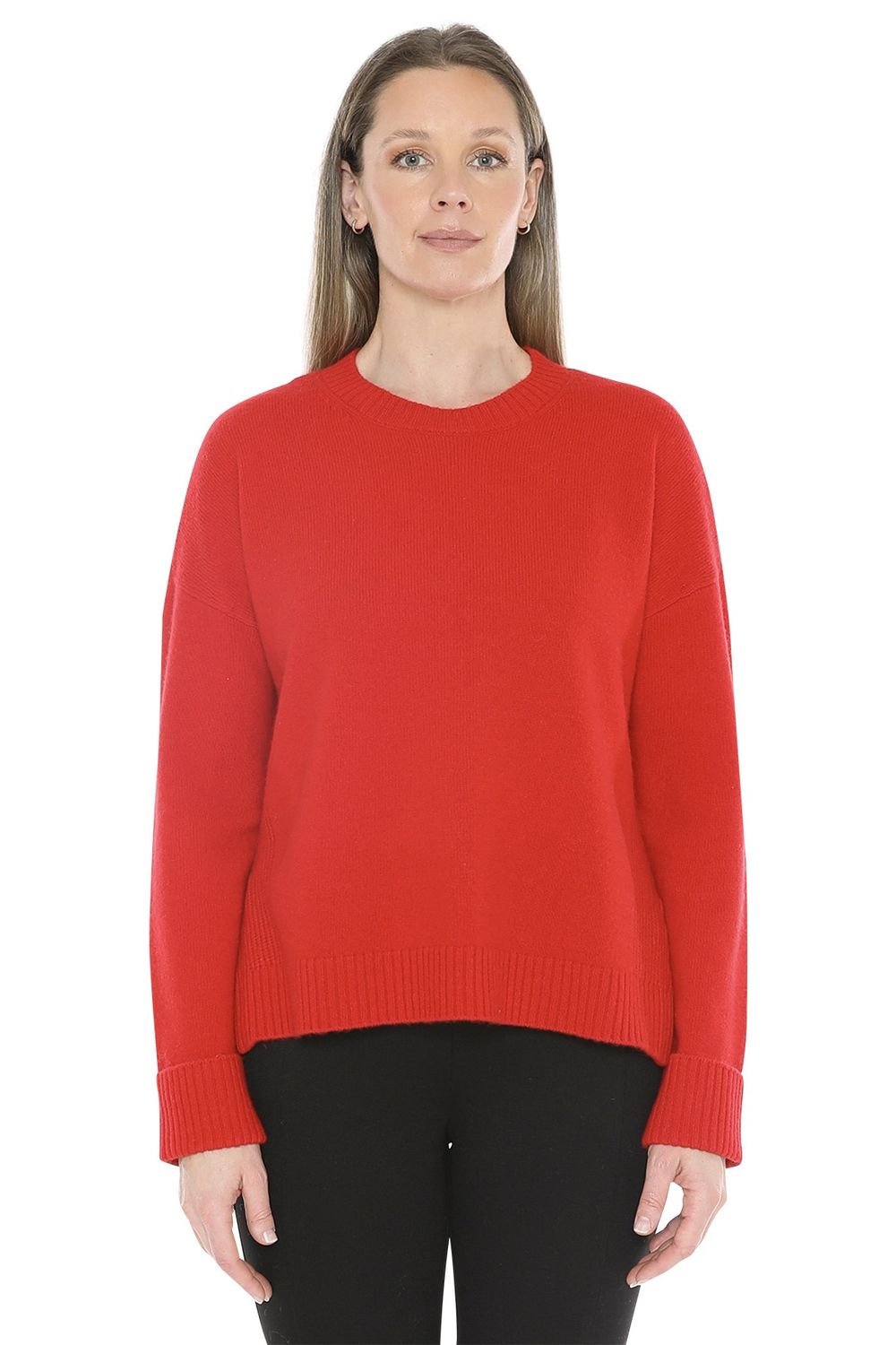 Jump Side Detail Crew Pullover Cherry