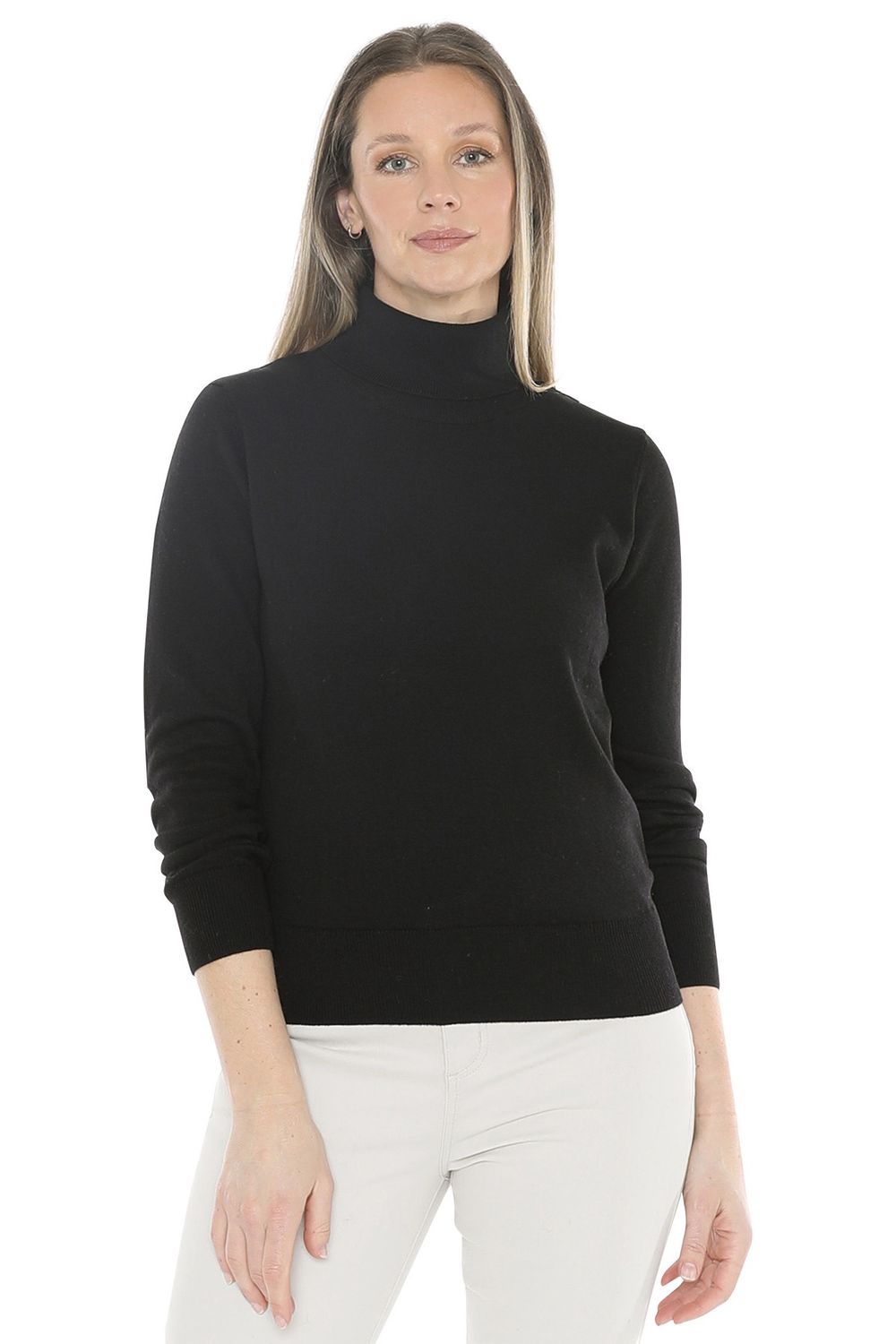 Jump Long Sleeve Roll Neck Pull Over Black