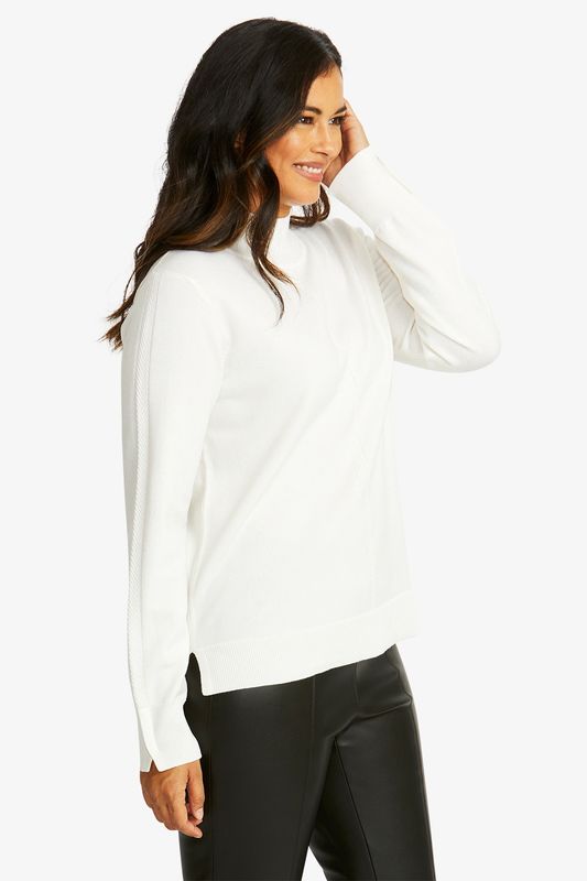 Ping Pong Merino Turtle Neck Pullover Ivory