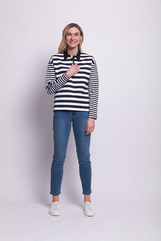 Charlie Jane Eden Park Top Black Stripe Mix